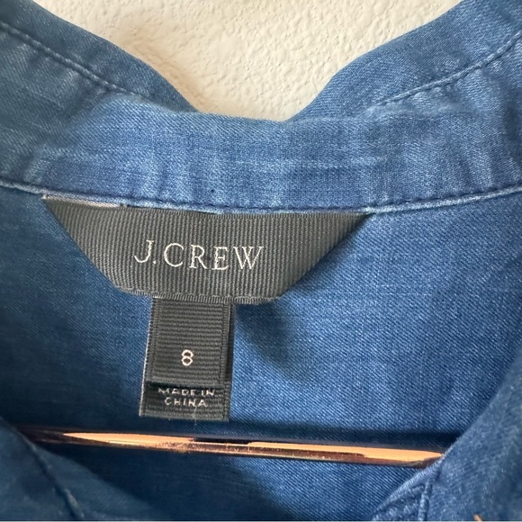 J Crew Gauze Popover Indigo Cotton Lightweight Top - Picture 6 of 9